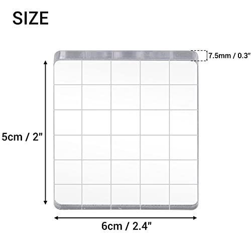 IFAMIO 6 Pieces Stamp Block Clear Acrylic Stamping Blocks Tools Set with Grid Lines for DIY Crafts Scrapbooking Card Making Ornaments Stamping Projects - Image 3