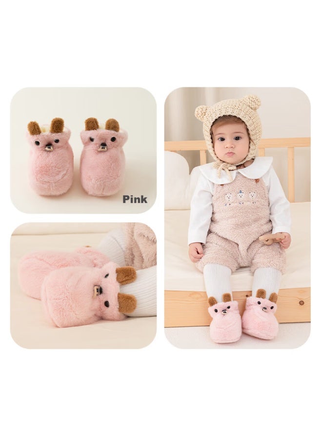 Babyprints Babyprints Baby Socks, Autumn And Winter Thick Fleece-lined Socks, Infant Warm Socks, Soft-soled Shoe Socks For Infants And Toddlers, Suitable For Outdoor Wear, Pink, Size 12  - Image 2