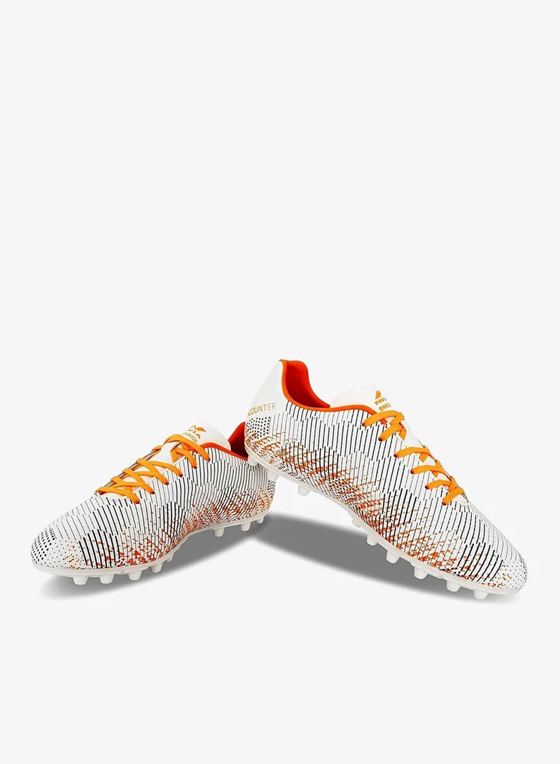 Nivia Men's Encounter MG Soccer Shoes - White and Orange