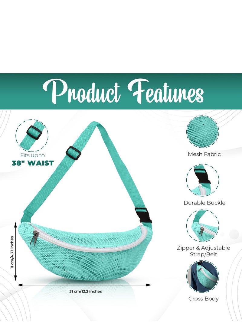 KASTWAVE 2 PCs Beach Toy Mesh Beach Bag Kids, Collecting Seashells Rocks Bags, Adjustable Strap Beach Cross Body Bag for Boys Girls - Image 2