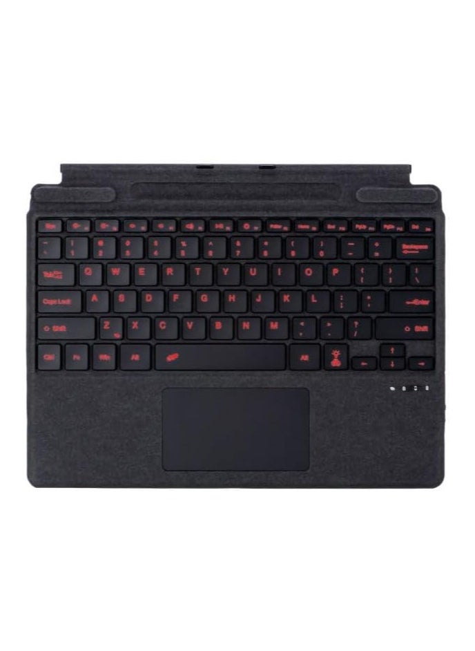 General Arabic and English keyboard for Microsoft Surface Pro 11/X/10/9/8, 7-color keycap letter backlit Bluetooth wireless detachable keyboard with magnetic pen slot  - Image 1