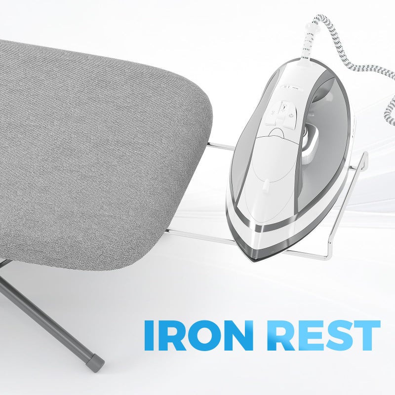 KINGBOARD Tabletop Ironing Board, Small Ironing Boards with Iron Rest, Folding Iron Board, Extra Thick Cover, Portable Tabletop Ironing Board with Non-Slip Feet, 30x12 Grey - Image 3