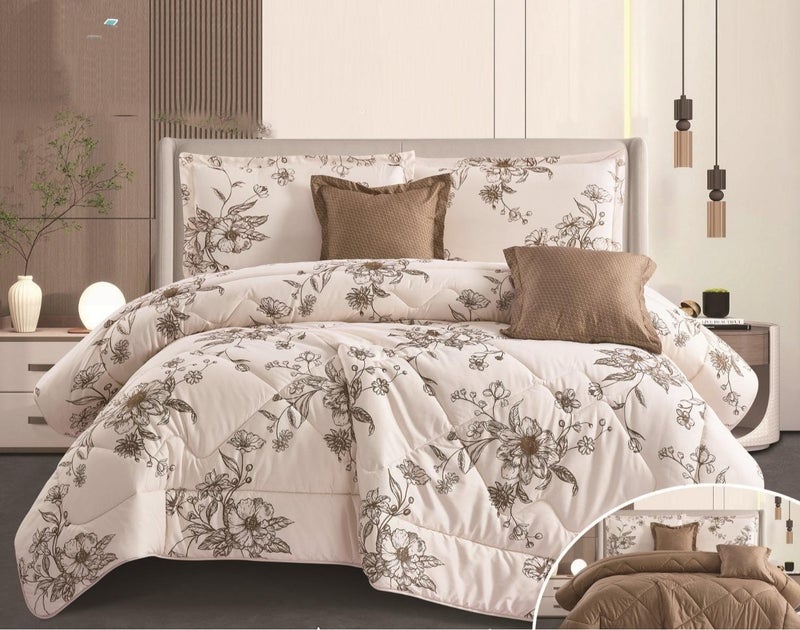 مفرش صيفي نفرين وجهين مكروفايبر 6قطع 260+240