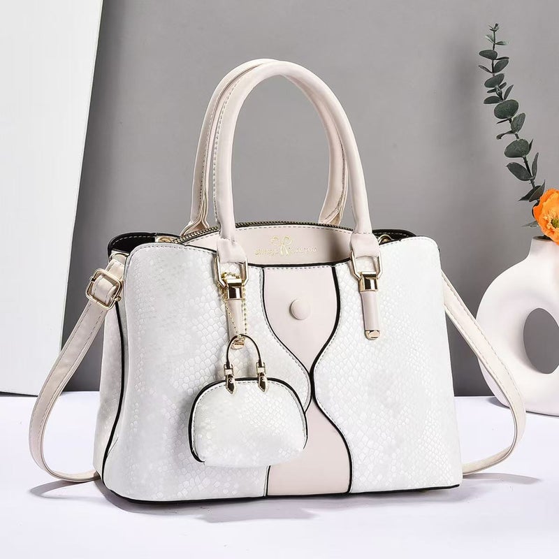 Handbag Retro Trendy Handbag High-Quality Texture Shoulder Bag Bright Leather Snake Pattern Crossbody Bag Versatile - Image 5