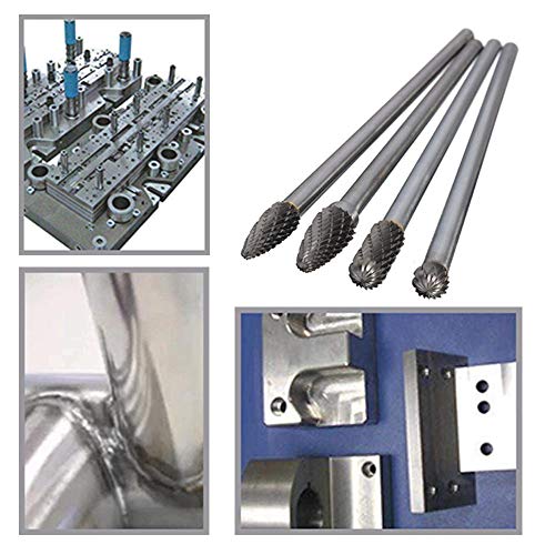 Wolfride 4pcs Long Shank Tungsten Carbide Burr Set 6mm Shank Die Grinder Burr Set for Metal 6-Inch Length - Image 5