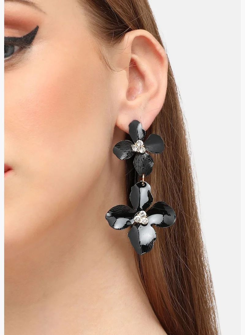 SOHI Gold Plated Party Designer Stone Drop Earring For Women