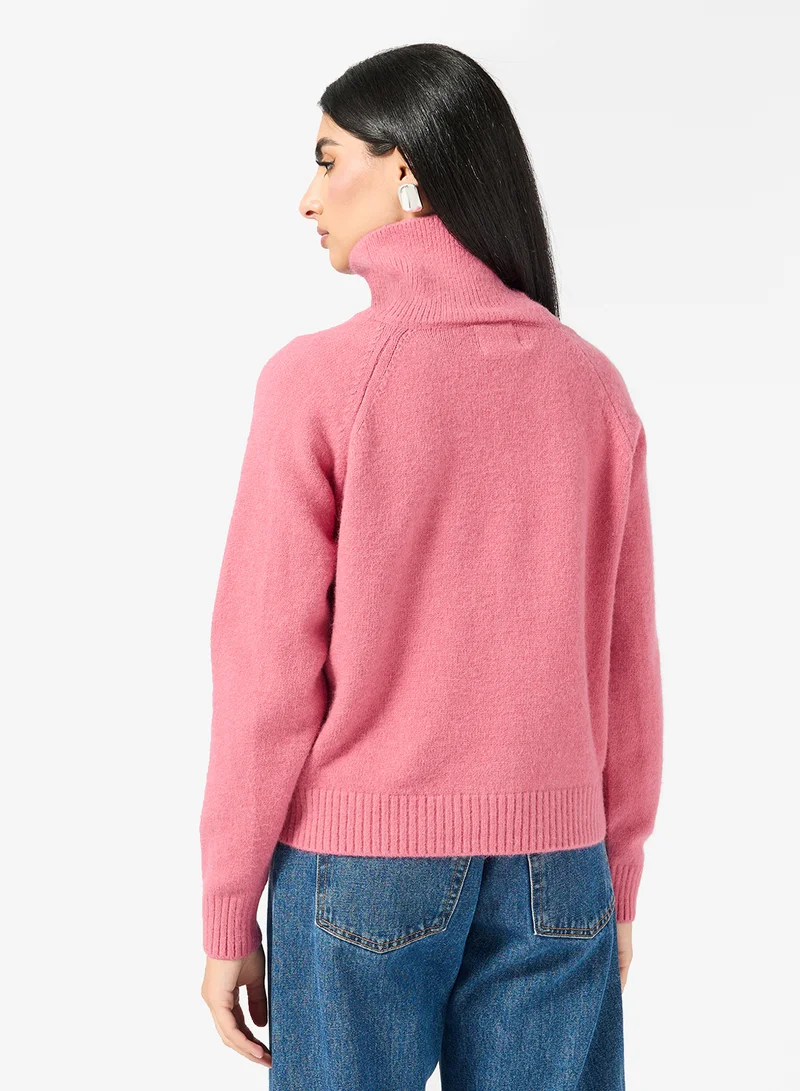 ELLA Polo Sweater With Collar Zipper