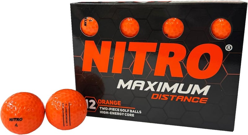 Nitro NMD12OBXC Maximum Distance Golf Ball (12-Pack), Orange - Image 1