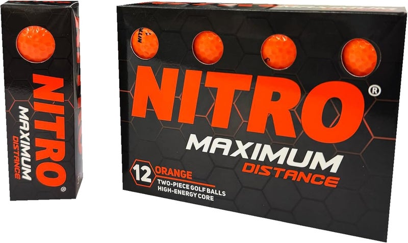 Nitro NMD12OBXC Maximum Distance Golf Ball (12-Pack), Orange - Image 2