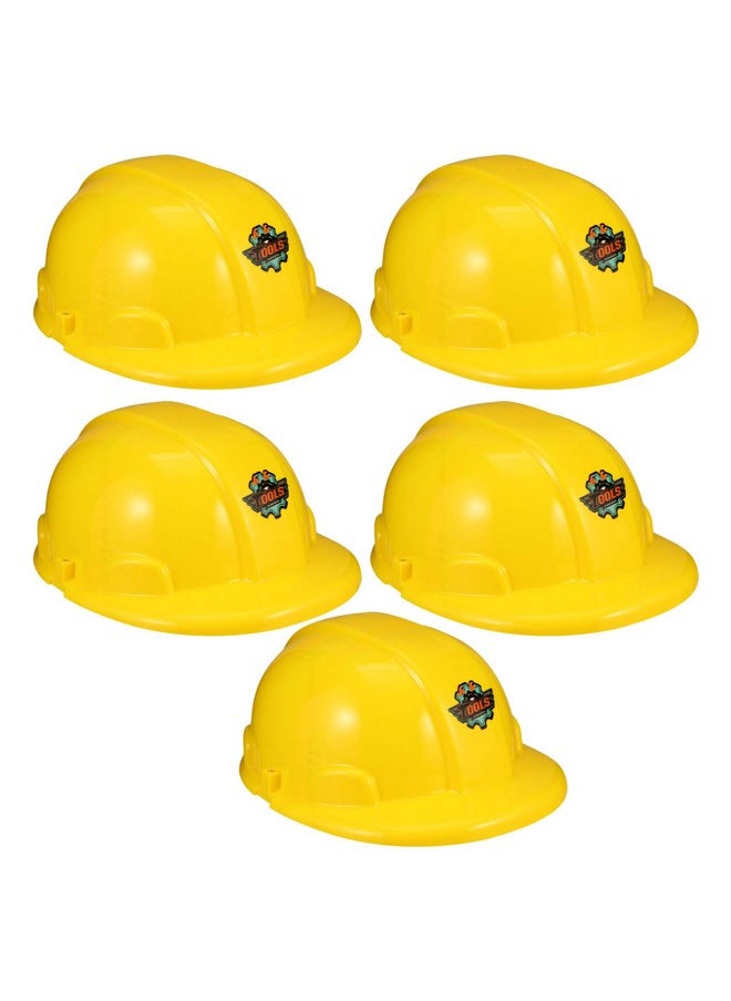 TOYANDONA - 5Pcs Kids Construction Hat Yellow Plastic Childrens Hard Hat Toy Construction Worker Helmets For Kids Dress Up Costume Child Party Hat - Image 1