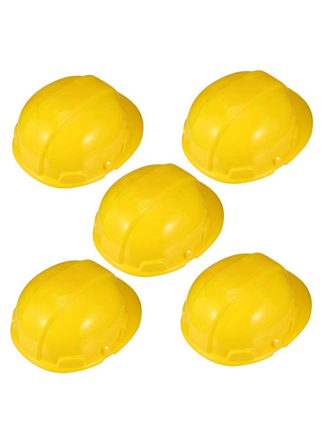 TOYANDONA - 5Pcs Kids Construction Hat Yellow Plastic Childrens Hard Hat Toy Construction Worker Helmets For Kids Dress Up Costume Child Party Hat - Image 1