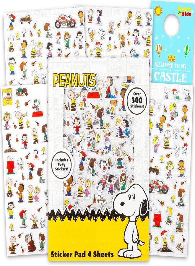 بينتس كتاب ملصقات بيناتس للأطفال - مجموعة تضم أكثر من 300 ملصق حرفي بارز يضم شخصيات سنوبي وتشارلي براون وغيرهم | لوازم حفلات بيناتس للأطفال الصغار - Image 2