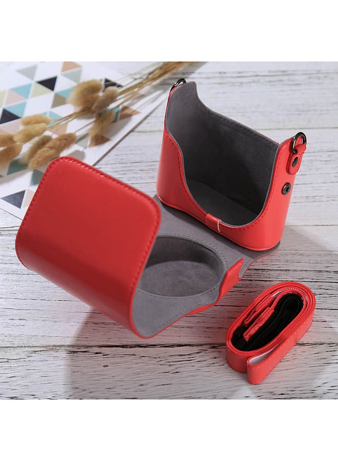 NIBEMINENT Camera Case With Strap For Fujifilm Instax Mini 90/25/7/8/9 Red - Image 4