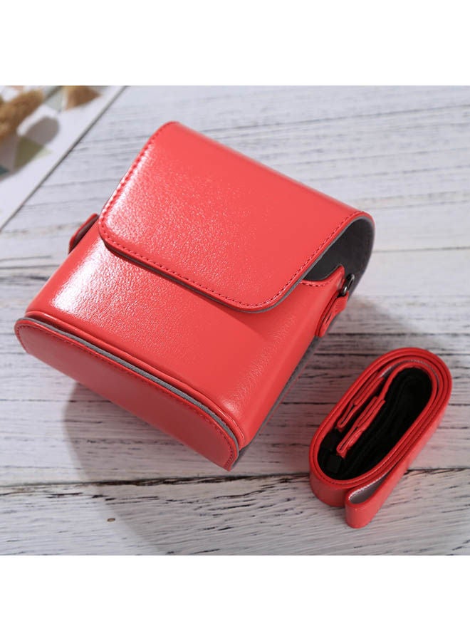 NIBEMINENT Camera Case With Strap For Fujifilm Instax Mini 90/25/7/8/9 Red - Image 2