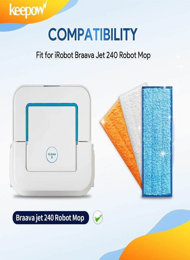 KEEPOW Braava Jet 240 Mop Pads Compatible with irobot Braava Jet 240 241 245 Robot Mop, 2 Wet Mop Pads + 2 Damp Mop Pads + 1 Dry Mop Pads - Image 2