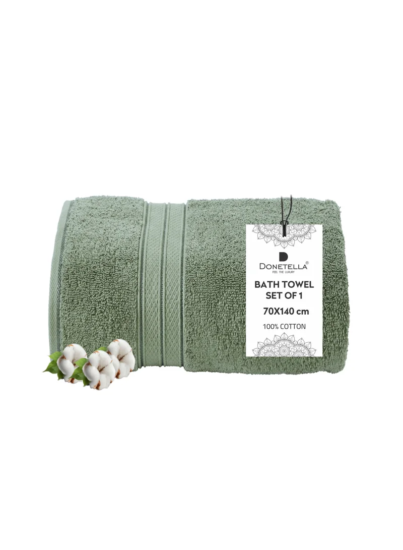 Donetella Premium 100 % Combed Cotton 1-Pcs Bath Towel(70 X 140 CM) 600 GSM Large Towel, Highly Absorbent, Quick Dry,Best Towel for Bathroom, Spa And Hotel