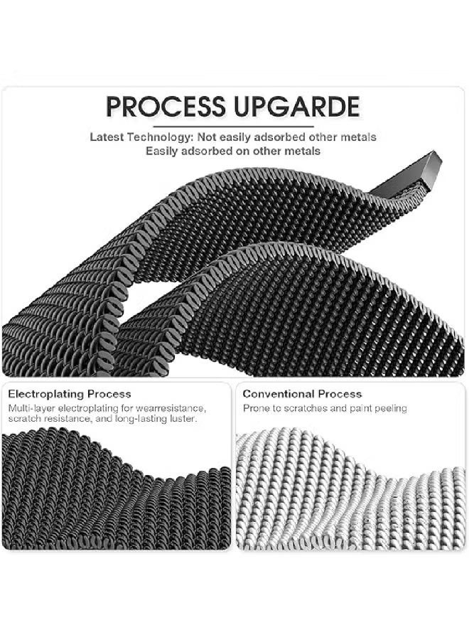 ZOOMEE Metal Bands Compatible with Samsung Galaxy Watch 8 40mm/44mm/Classic 46mm 2025,Stainless Steel Metal Mesh Loop Adjustable Magnetic Wristband Replacement Straps for Women Men black - Image 4
