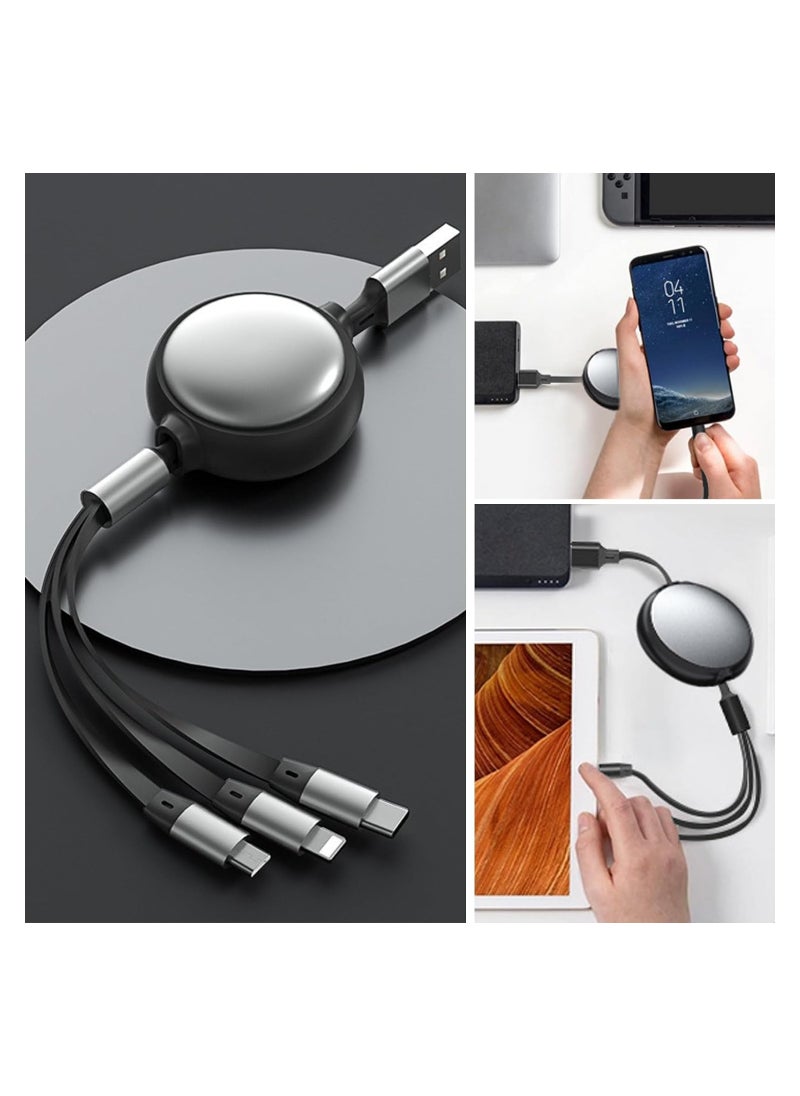 GUDOO - Multi USB Charger Cable Retractable 3 in 1 Multiple Charging Cord, for All in Market Smartphones and Tablets - Image 1