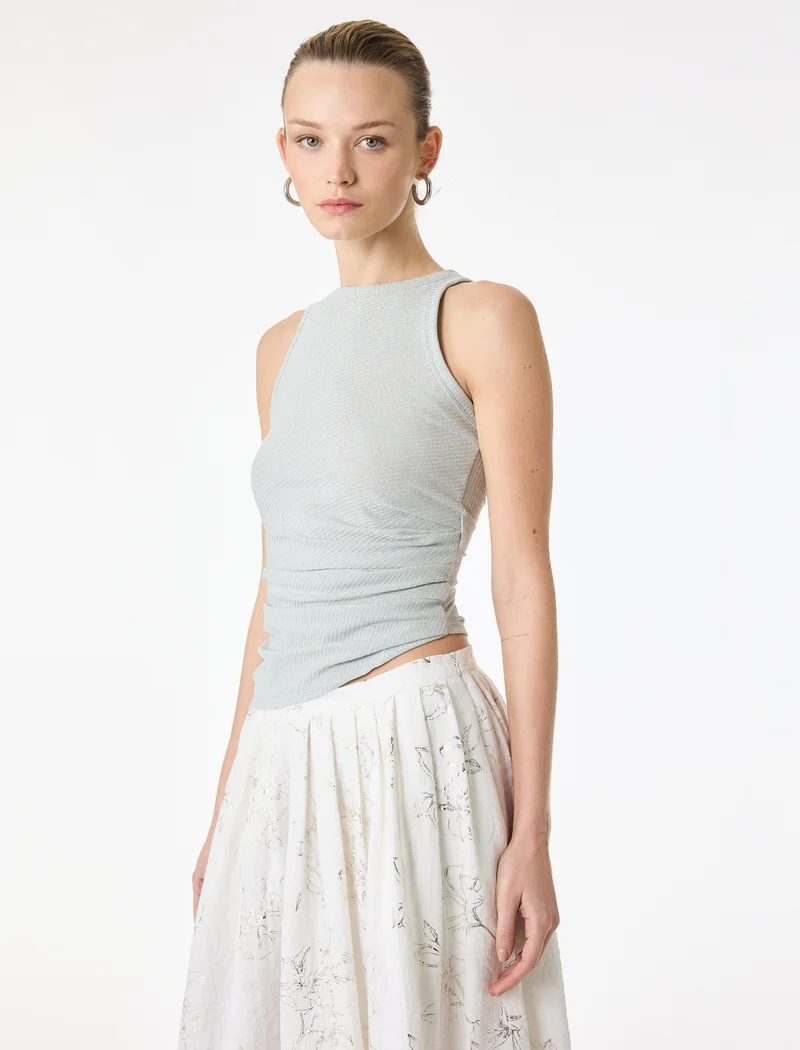 KOTON Shimmery Ribbed Blouse