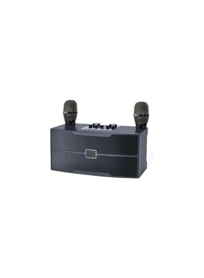 YS-201 20W Large Power Outdoor Stereo KTV Speaker Set Dual BT Speaker with 2 Wireless Microphones - Black - Image 1