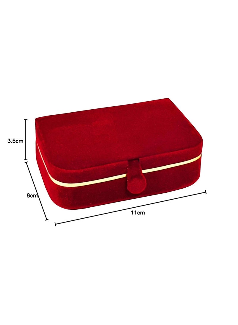 atorakushon® Velvet Jewellery Box Ring Box Earrings Necklace Organiser For Women's Pack of 6 (Cream) - Image 3