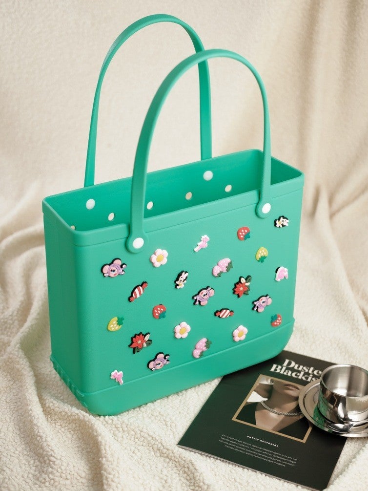 Factory In-Stock Eva Perforated Beach Bag Waterproof Tote Bag for Women Shopping Storage Crossbody Handbag Small Square Bag - Image 3