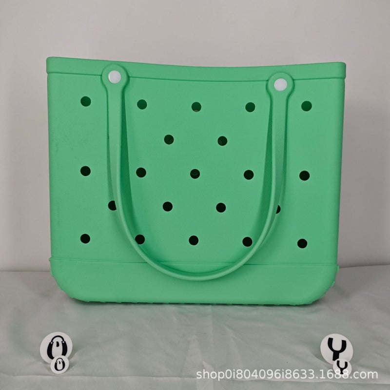Factory In-Stock Eva Perforated Beach Bag Waterproof Tote Bag for Women Shopping Storage Crossbody Handbag Small Square Bag - Image 1