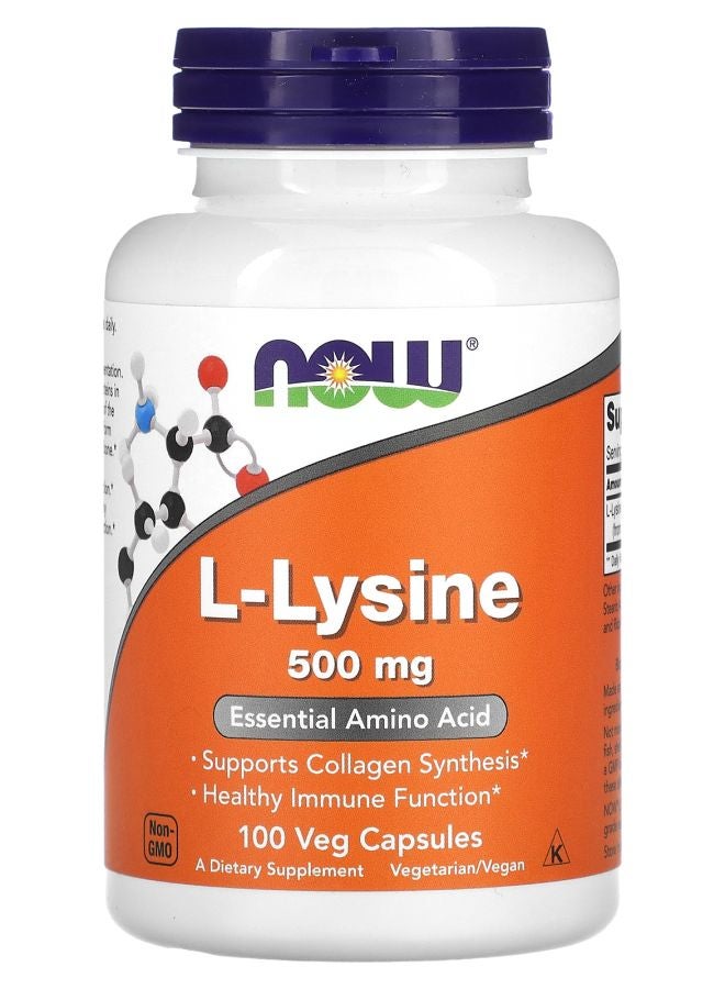 now LLysine 500 mg 100 Veg Capsules