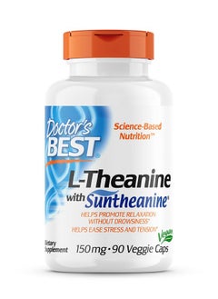 Doctor's Best L-Theanine Contains Suntheanine, Helps Reduce Stress & Sleep, Non-GMO, Gluten Free, Vegan, 150 mg (DRB-00197), 90 Count
