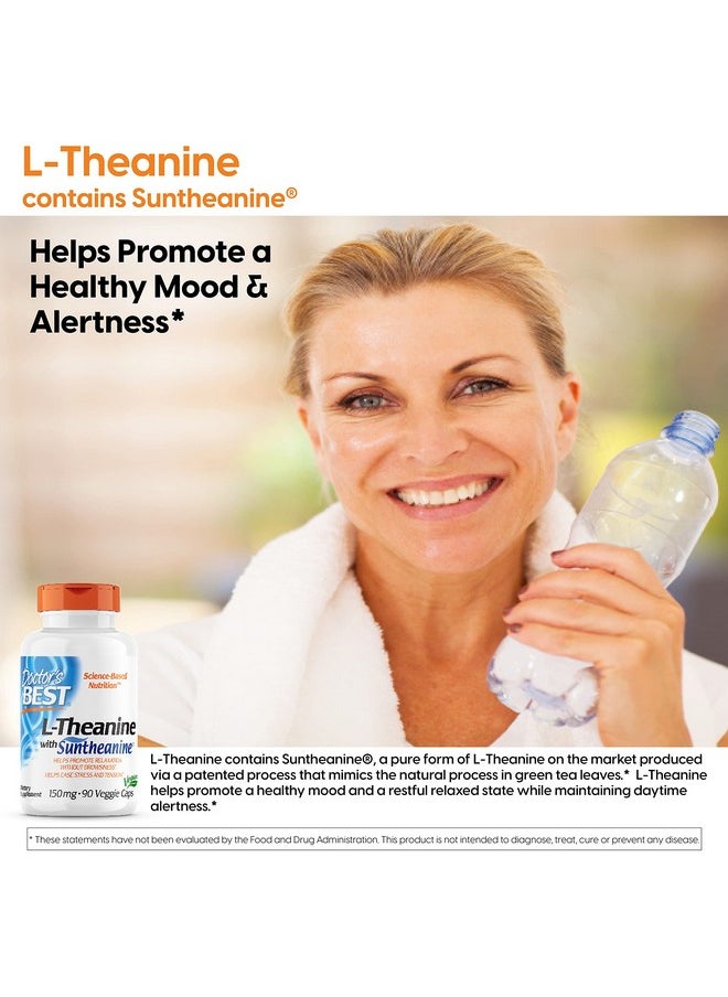 Doctor's BEST - Doctor's Best L-Theanine Contains Suntheanine, Helps Reduce Stress & Sleep, Non-GMO, Gluten Free, Vegan, 150 mg (DRB-00197), 90 Count - Image 1