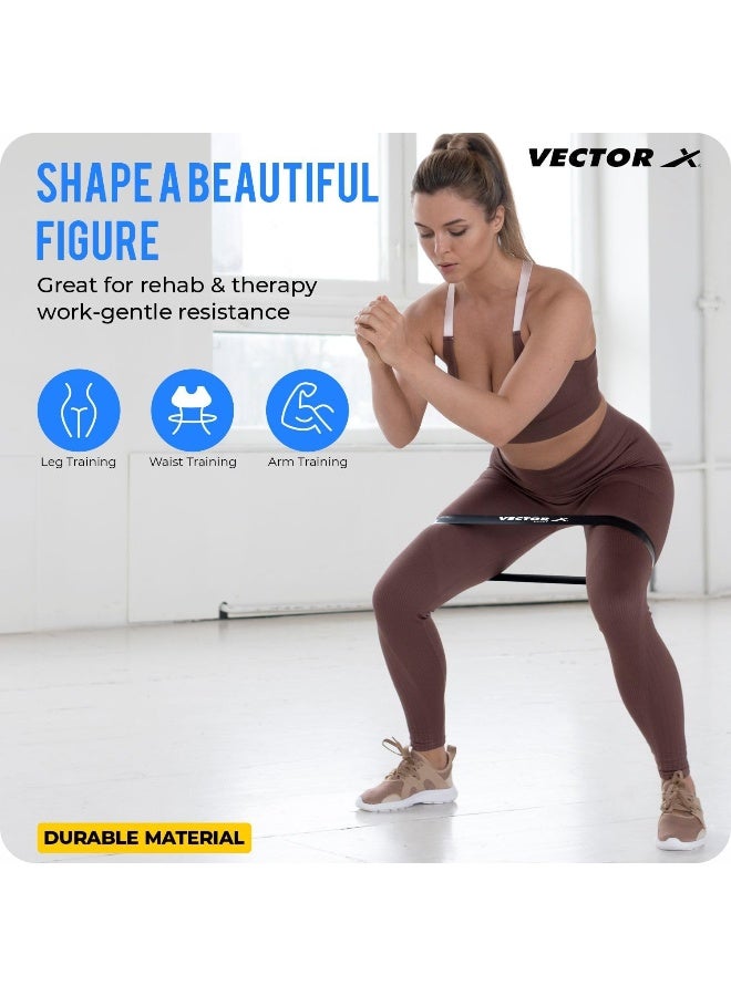 Vector X TPE Resistance Loop Band Yellow – Exercise Bands For Squats, Hip, Legs Home Fitness Stretching Band Size - Medium - Image 2