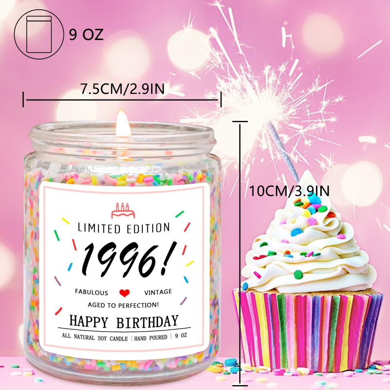Homsolver 30th Birthday Gifts for Women Her, Decorations Gifts for 30 Year Old Woman, 30th Birthday Candles - Limited Edition 1996 Handmade (Vanilla Birthday Cake Scent with Sprinkles) - Image 4