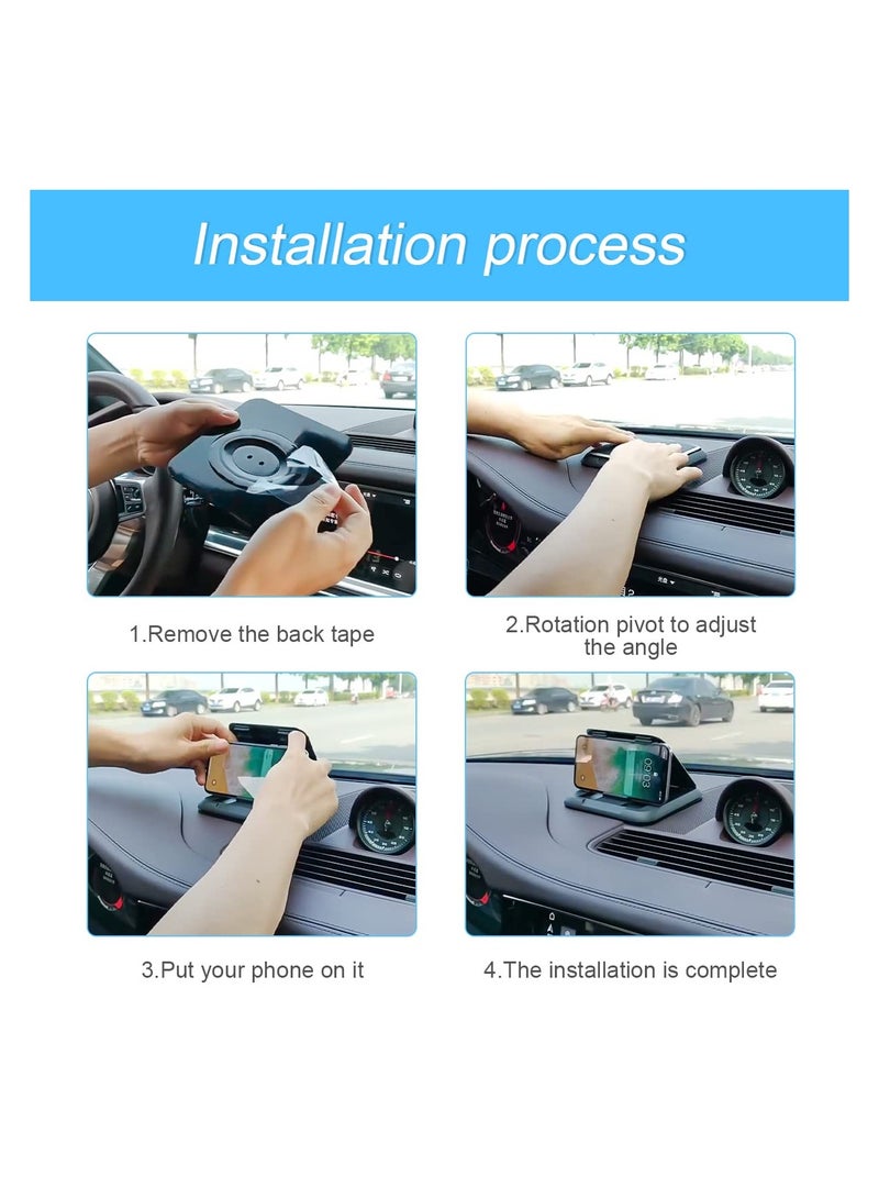 Car Phone Holder Mount, Silicone Carbon Fiber Pattern Car Phone Mount for Automotive Dashboard, Universal for iPhone Pro Max SE XS XR Plus, Samsung Galaxy & All Cellphones - Image 4