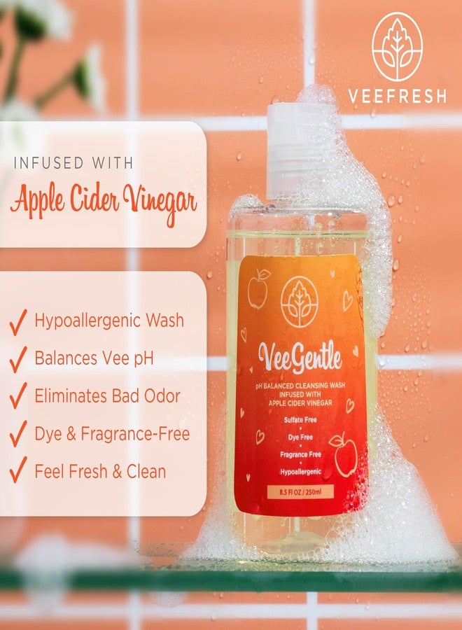 VeeFresh - VeeGentle pH Balanced Feminine Wash with Apple Cider Vinegar - Gentle, Soothing Vaginal Wash Cleanser, 250ml Intimate Soap for Women - Hypoallergenic Feminine Hygiene Wash for Odor Control - Image 3