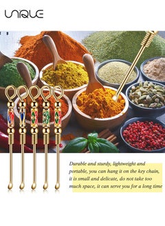 Unique 6 Pieces Tiny Spoon Powder Spoon Portable Metal Small Tiny Spoon Retro Necklace Loop Pendant for DIY Crafts Filling Vials with Powder Spice Herbs Sand Applications, 3.03 Inches  - Image 5