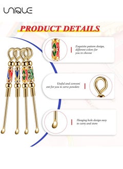Unique 6 Pieces Tiny Spoon Powder Spoon Portable Metal Small Tiny Spoon Retro Necklace Loop Pendant for DIY Crafts Filling Vials with Powder Spice Herbs Sand Applications, 3.03 Inches  - Image 3