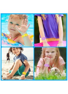 Y&D 2 Pack Airtag Bracelet for Kids Waterproof Silicone Wristband Full Case Cover Holder Anti Lost Band Hidden Accessories Toddler Child Tracker Strap Purple and Yellow  - Image 2
