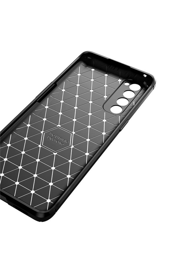 اس-توب جراب لهاتف OPPO Reno4 Pro 4G الإصدار الرسمي العالمي، جراب TPU مقاوم للصدمات وملمس ألياف الكربون - Image 4
