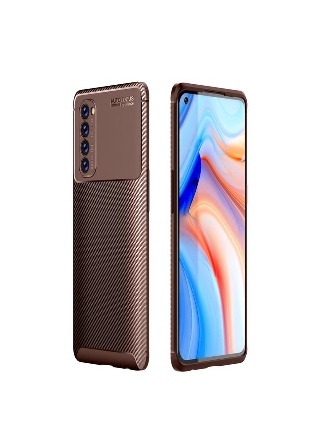 اس-توب جراب لهاتف OPPO Reno4 Pro 4G الإصدار الرسمي العالمي، جراب TPU مقاوم للصدمات وملمس ألياف الكربون - Image 1