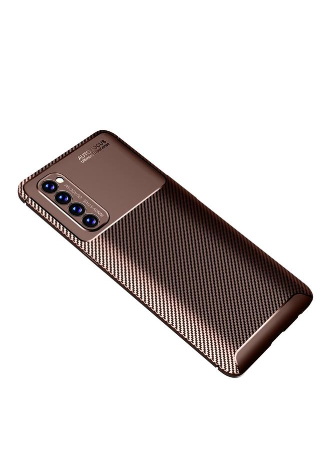 اس-توب جراب لهاتف OPPO Reno4 Pro 4G الإصدار الرسمي العالمي، جراب TPU مقاوم للصدمات وملمس ألياف الكربون - Image 2
