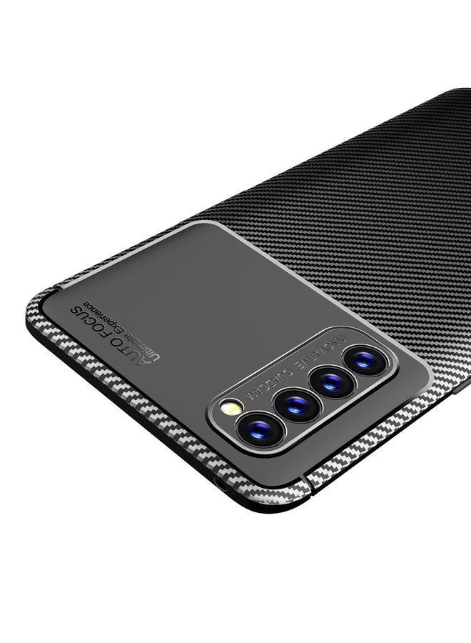 اس-توب جراب لهاتف OPPO Reno4 Pro 4G الإصدار الرسمي العالمي، جراب TPU مقاوم للصدمات وملمس ألياف الكربون - Image 3