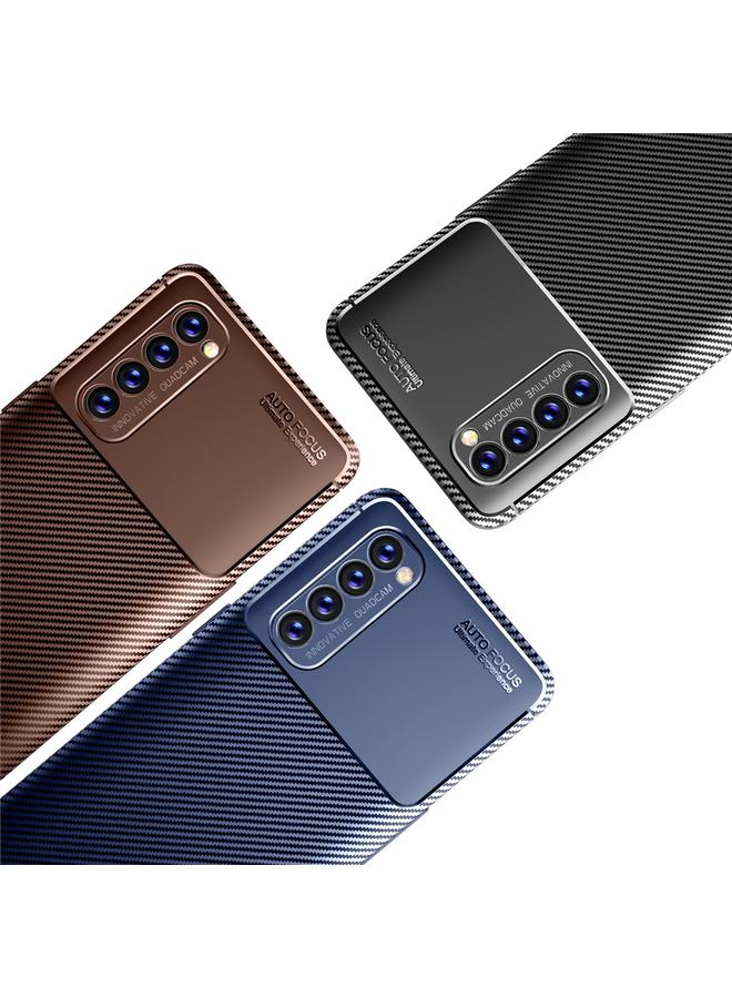 اس-توب جراب لهاتف OPPO Reno4 Pro 4G الإصدار الرسمي العالمي، جراب TPU مقاوم للصدمات وملمس ألياف الكربون - Image 5