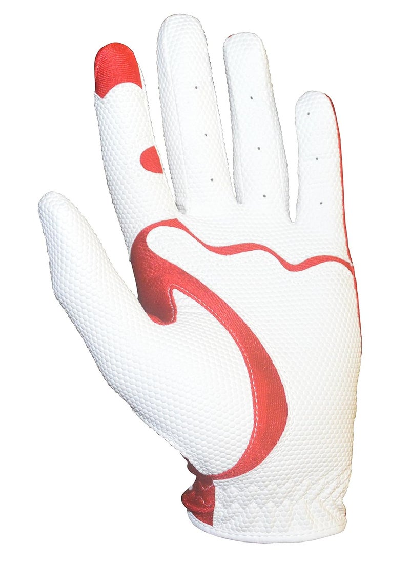 GolfBasic Fit39 EX Golf Gloves (White/Red) (Small) - Image 2