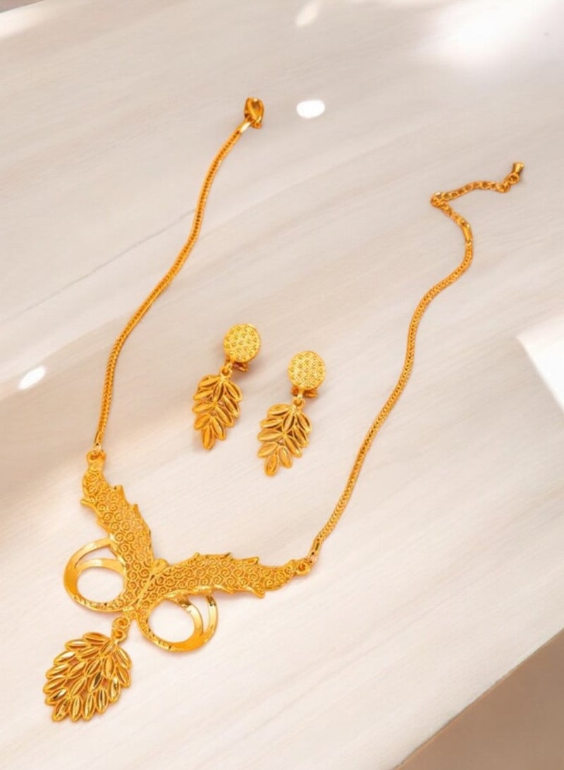 GOLDMAX 21k Gold Plated Necklace & Earrings Jewelry Set For Women - Image 5