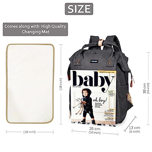 PACKNBUY Stylish Diaper Bag for Mothers for Travel with Changing Mat, Maternity Bag with Insulated Bottle Pockets and Multiple Pockets Baby Diaper Bag to Store Newborn Baby Products (Grey) - Image 2