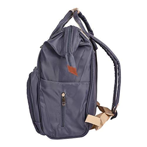 PACKNBUY Stylish Diaper Bag for Mothers for Travel with Changing Mat, Maternity Bag with Insulated Bottle Pockets and Multiple Pockets Baby Diaper Bag to Store Newborn Baby Products (Grey) - Image 5