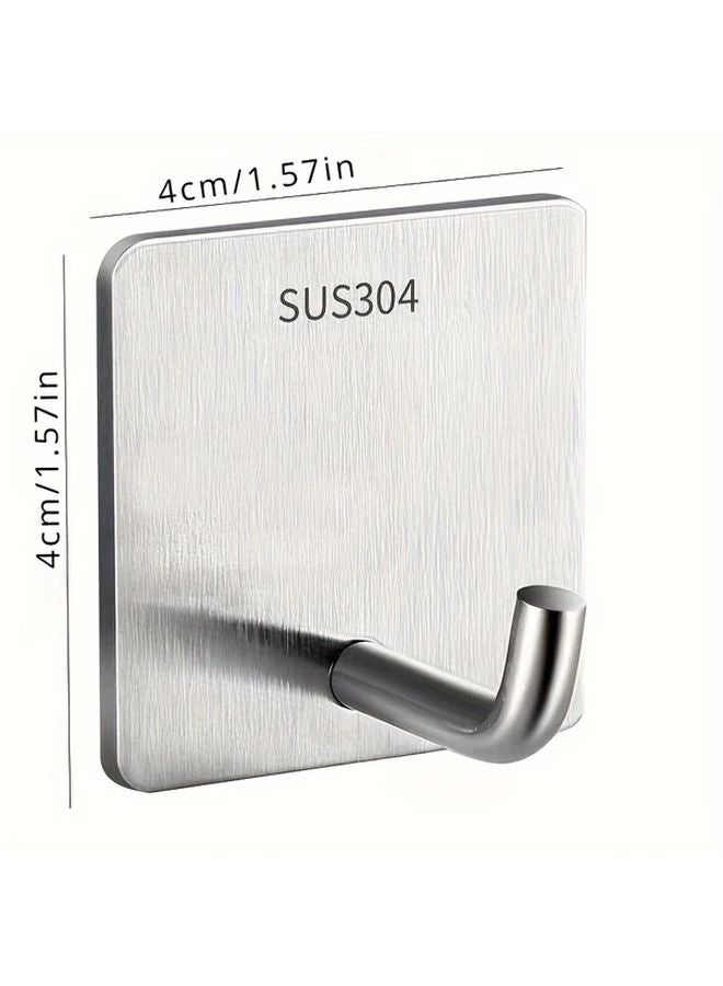 3pcs Stainless Steel Adhesive Hooks Multi Functional Kitchen Wall Hooks - Image 3