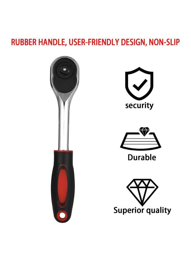 NIBEMINENT 24 Teeth Quick Release Wrench Silver/Red/Black 25x3x6centimeter  - Image 3