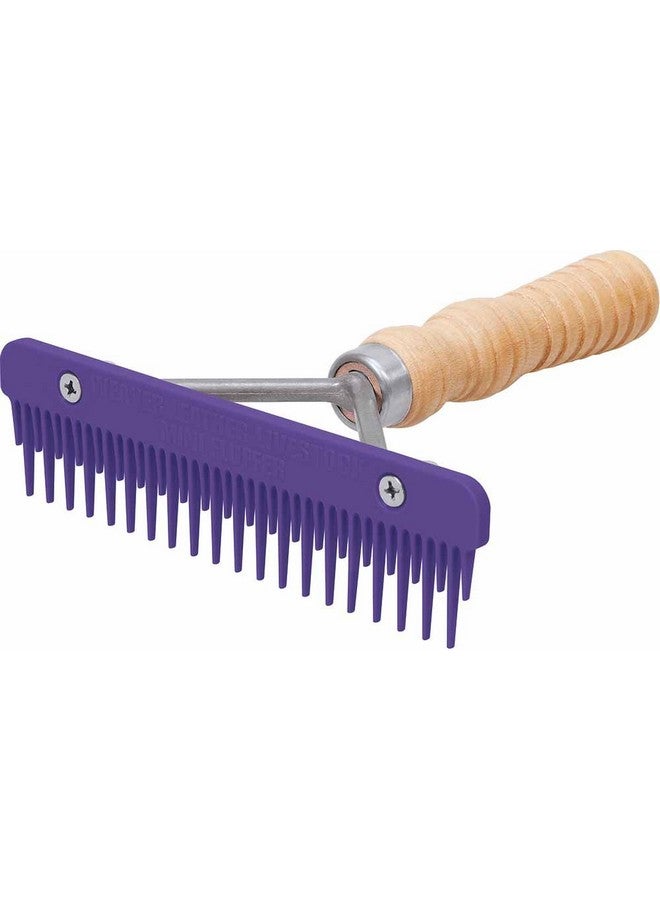 Mini Fluffer Comb With Wood Handle, Purple, 696046Pu