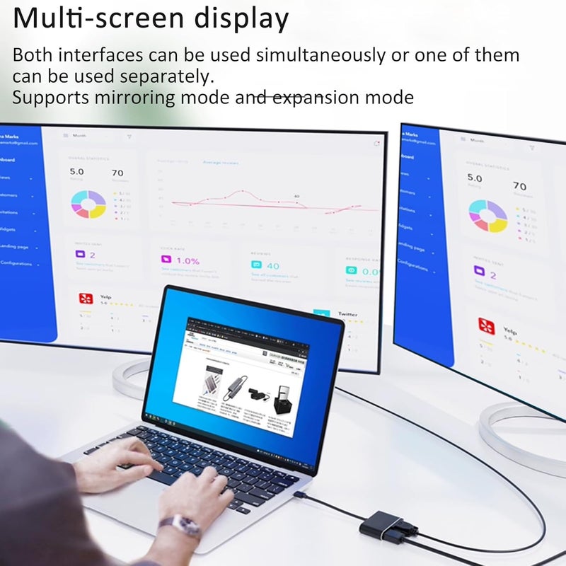 YOIGO USB to HDMI VGA Adapter, 1080P 3.0/2.0 Converter, Compatible with Windows XP/7/8/8.1/10/11, Mac, Android Devices - Image 5